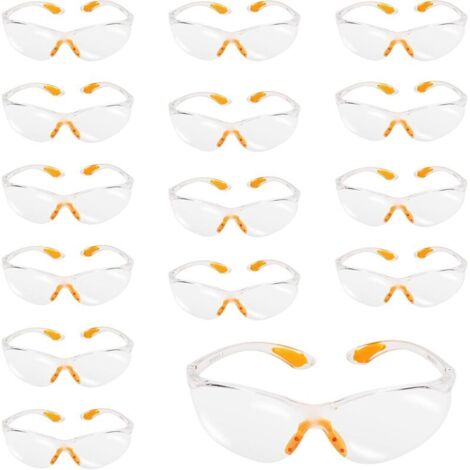 15 pièces Lunettes de protection de travail de bricolage Lunettes de sécurité anti-rayures Lunettes de cyclisme en plastique pour laboratoire de peinture de jardinage (1/4)
