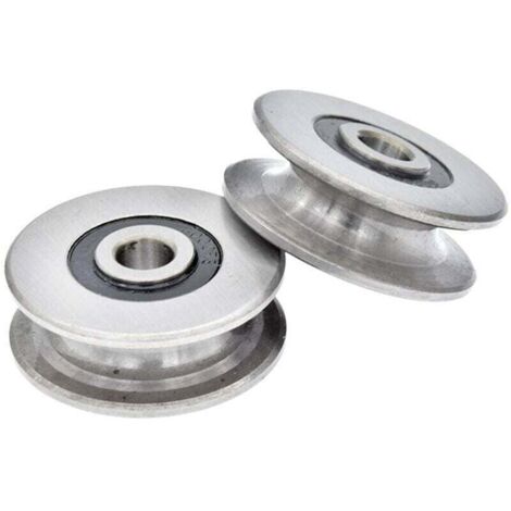 Poulie de roulement à billes en acier inoxydable avec rainure en U profonde de 8 mm, 250 kg, poulie en métal pour guide de levage, diamètre intérieur (40 x 13 mm)
