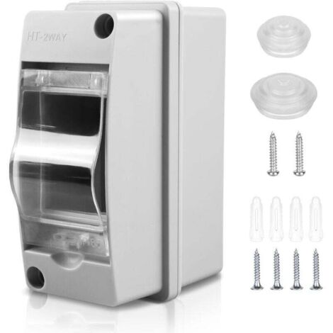 Coffret Electrique Etanche Exterieur Boîtier: Boîte Etanche Electrique Exterieur IP65, Tableau Electrique 1 Rangée, Boîtier Electrique Etanche, Coffret Electrique 2 Modules Pour Disjoncteur Mural