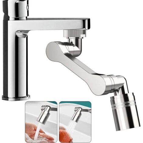 Bec rallonge de robinet 1440 degrés 2 modes pour robinets avec filetage extérieur de diamètre 20/22/24 mm