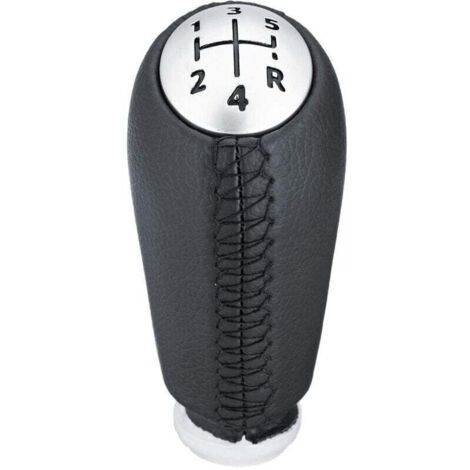 Pommeaux de leviers de vitesse manuel 5 vitesses pour Renault Clio III 2005-09, Megane 2 Laguna 2 2003-09, Clio 4 2012-19 Noir Cuir, avec Adaptateur (1/4)