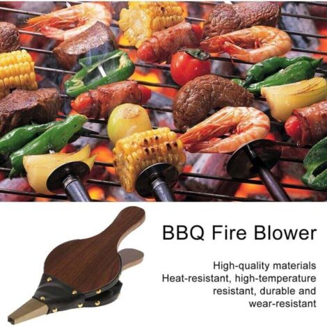 Soufflet Pour Feu De Camp - Soufflet En Bois Et Cuir Pour Cheminée, BBQ Et Camping | Accessoire De Cuisson Extérieur
