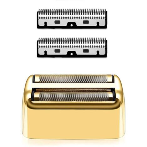 Tête de Rasoir électrique pièces, Rasoir Film et cutter de rechange Compatible avec le Rasoir pour BaBylissPro Barberology FX Metal Foil Shaver, FXFS1/FXFS2 Rasoir Shaver (doré) (1/4)