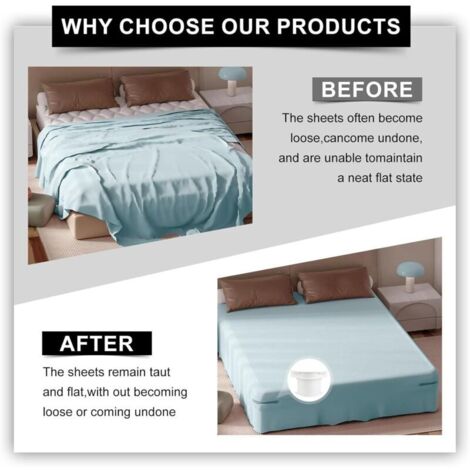 Sangles élastiques De Fixation Pour Draps De Lit - Lot De 2 Ou 12, Réglables 30-100 Cm - Pour Matelas, Housses De Couette, Rideaux