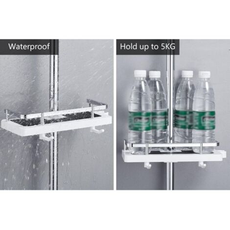 Étagère De Douche à Ventouse - Sans Perçage, Design Ondulé - Pour Salle De Bain, Cuisine, Voyage - Organisation Murale - 10