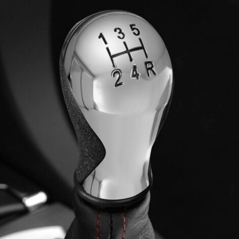 Pommeau De Vitesse 5 Vitesses Ergonomique Noir Chromé – Parfait Pour Citroën Berlingo & Peugeot Partner (Multispace, Camionnette, Etc.)