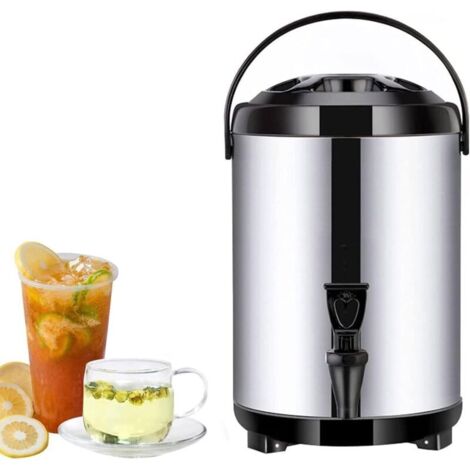 Distributeur d'eau chaude et froide , bouilloire à température constante , distributeur de boissons en acier inoxydable , grande capacité , 10-12 heures , noir - 6L (1/4)