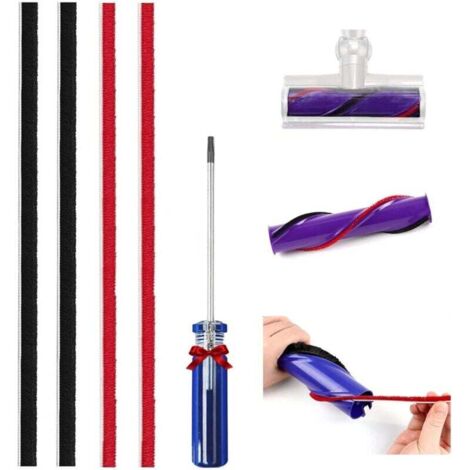Lot de 4 Bandes en Peluche de Rechange aspirateur pour Dyson Original V8 V10 V11 à entraînement Direct avec Tournevis (1/4)