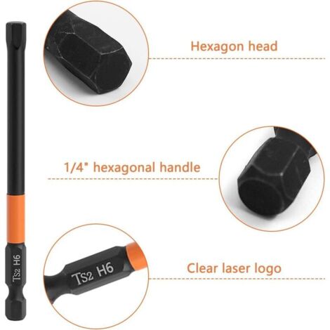 7 Pièces Coffret Embout Visseuse Hex, 50Mm Tournevis De Precision Long