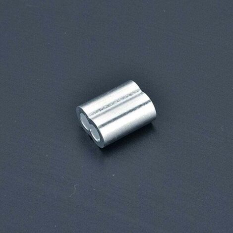 100 Pcs Manchons en Aluminium, Ferrules en Aluminium de Câble Métallique, Clip à Sertir en Aluminium avec Double Embouts pour Câbles Métalliques, Aircraft Câble, Argenté (1,5 mm / 0,06 pouce) (1/4)