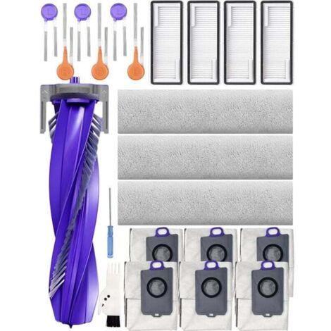 22 accessoires pour Narwal Flow robot aspirateur, 1 brosse principale, 3 lingettes de piste, 4 filtres HEPA, 6 brosses latérales, 6 sacs à poussière,1 brosse de nettoyage et,1 tournevis (1/4)