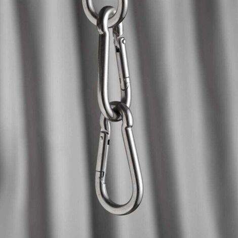 Lot de 10 mousquetons porte-clés, 80 mm x φ8 mm, charge maximale : 250 kg (1/4)