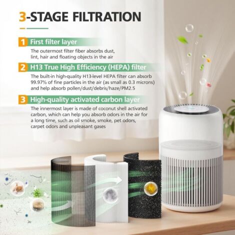 PUREBURG Filtre de rechange HEPA compatible avec Philips AC3033/30, AC3036/10 Expert Series 3000i, numéro de pièce FY3430/30