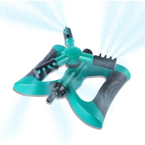 Arroseur de jardin rotatif automatique à 360° , arroseur de pelouse de 6 à 33 pieds de large , base papillon verte pouvant être connectée à un système de pulvérisation pour l'irrigation des plantes et (1/4)