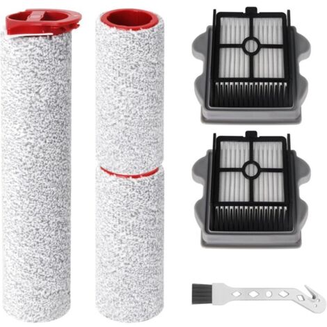 Rouleau à Brosse et Filtre Kit d'accessoires pour Roborock Dyad Pro/Dyad Pro Combo Aspirateur Laveur sans Fil (3 rouleau à brosse, 2 filtres, 1 brosse de nettoyage) (1/4)