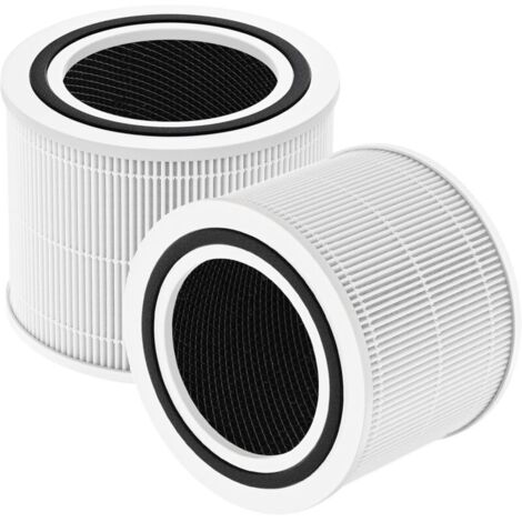 2 filtres de rechange pour purificateur d'air LEVOIT Core 300/Core 300S, filtre HEPA 3 en 1, filtre HEPA True-H13, filtre à charbon actif et préfiltre à haute efficacité, filtration à 3 niveaux, (1/4)