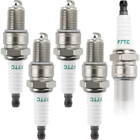 5 Pièces Bougies d'allumage F7TC, Tondeuse Bougie d'Allumage, Bougie d'allumage Borne Solide Remplacer F6TC / F7TC, pour GX120 GX200 GX240 Go Kart Polissage de Travail du Sol de Vélo 168F (1/4)