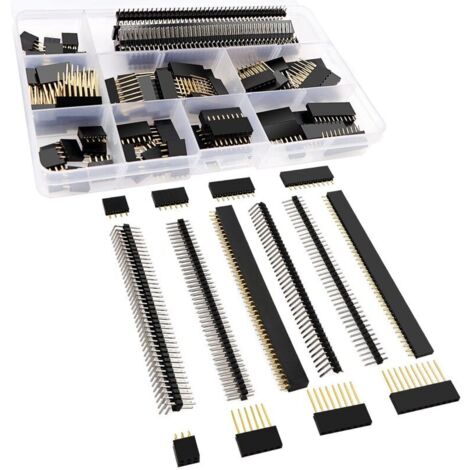 112 Pièces 2.54 mm Connecteur Mâle et Femelle Pin Header, Mâle et Femelle Pin Header Socket Connecteur, pour Arduino Prototype Shield (1/4)