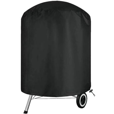 Housse de protection ronde pour barbecue d'extérieur , résistante aux UV et imperméable , en tissu Oxford , Ø 61 x 72 cm , compatible avec la plupart des barbecues , noire (1/4)