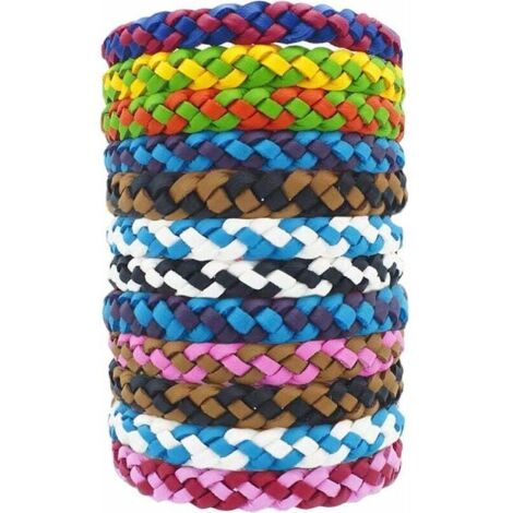 12Pcs Bracelet Anti Moustique Enfant Adulte, Ultrasons Anti-Moustiques Wristband, À Base D'huile Végétale Pure Naturelle, Très Approprié pour Les Activités en Plein Air Les Enfants (A) (1/4)