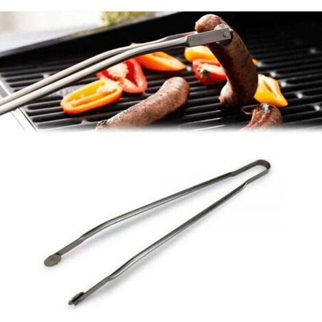 Pince Barbecue à roulettes,Pince Barbecue Roulette Professionnelle 39cm-Pince à Retourner Saucisses avec Manche Long Résistant,Accessoire de Cuisson Extérieure pour Grillades,Buffet d'Extérieur et BBQ