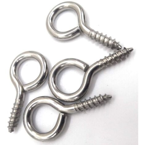 100pcs 17mm petite vis à œil crochets vis à œillet auto-taraudeuses pour le bois , bouteilles supérieures en liège , bijoux de bricolage , acier au carbone avec nickelé (1/4)