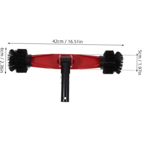 Brosse Ronde De Piscine – Pour Angles Et Marches – Nettoyage Facile – Adaptable Sur Perche Télescopique – Matériau PP – Dimensions 28,5x8,5 Cm