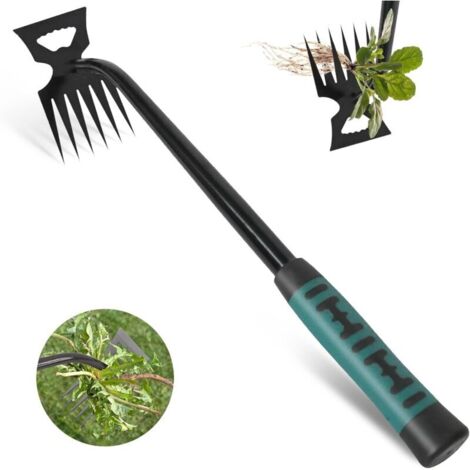Outil de désherbage , outil de désherbage manuel multifonction à 6 dents , outil de désherbage de jardin portable , outil de désherbage de cour et de jardin (1/4)