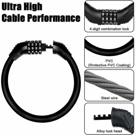 Antivol Trotinette électrique Todeco – Chaîne 8 Mm Acier Trempé, Code 4 Chiffres, Sac étanche