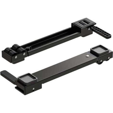 2 pièces Base de Machine à Laver réglable,50cm-81cm support frigo,Socle pour machines à laver, sèche-linge et réfrigérateurs.Protège les sols,Nettoyage facile.Noir (1/4)