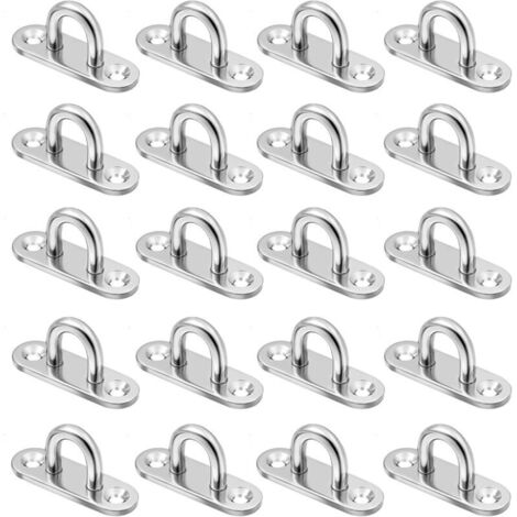 20 plaques oculaires inox M5 - pour fixation murale/plafond , voiles , suspensions (1/4)