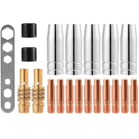 Lot de 20 embouts de contact pour soudeur MIG - Accessoire compatible avec 15AK MB15 MIG MAG CO2