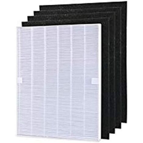 4 pièces purificateur d'air pré-filtre à charbon et 1 pièce filtre principal HEPA Compatible avec Winix 115115 5300 5500 (1/4)