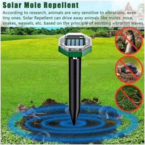 Répulsif Taupes Solaire Ultrasons BSI - Efficace Jusqu'à 700m² - Anti Taupes, Rats Et Campagnols