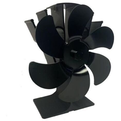 Ventilateur de cheminée à chauffage automatique, 6 pales, noir, grand débit d'air, idéal pour l'hiver (1/4)