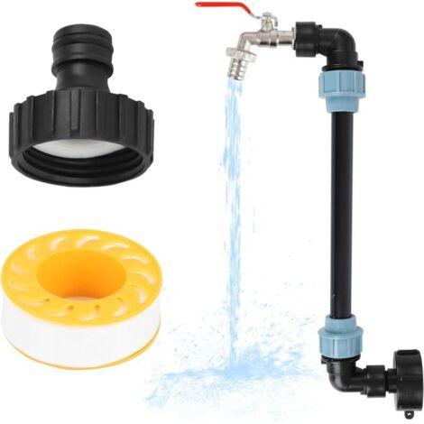 Robinet col de cygne IBC 3/4", étanche et anti-fuite, montage et démontage faciles pour réservoirs IBC, seaux d'eau de pluie 1000 l, réservoirs d'eau de pluie agricoles, jardin - Rouge (1/4)