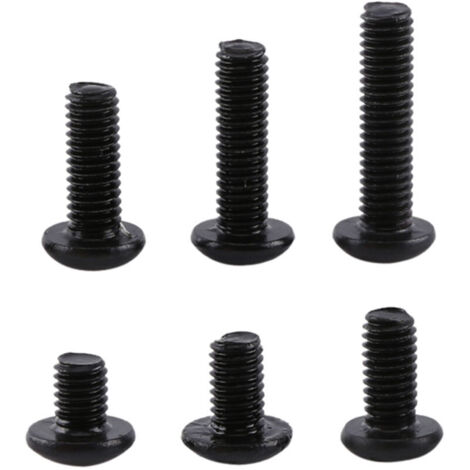 300pcs Coffret M3 Vis à six pans creux à tête hexagonale en acier allié et M3 Écrous hexagonale en acier allié, Assortiment Vis et écrous M3 x 4/5/6/8/10/12mm, Couleur Noir (1/4)