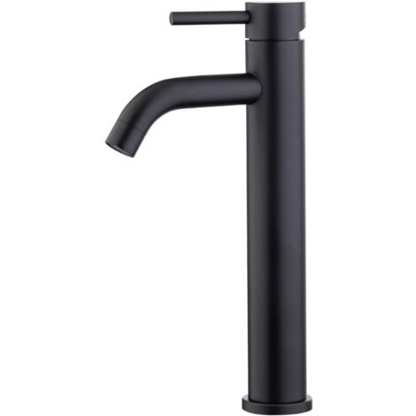 Mitigeur de lavabo à bec haut , mitigeur de raccordement eau chaude/froide , noir