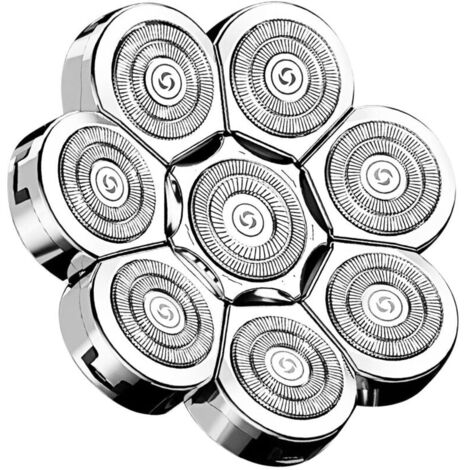 8D Tête Rasoir,tondeuse crane chauve 8D,Rasoir électrique Flottant Barbe 8 Têtes,Universel Double Anneau Lame Rasage Remplacement Durable Rapide pour Homme Chauve Rasoir électrique 8 (1/4)