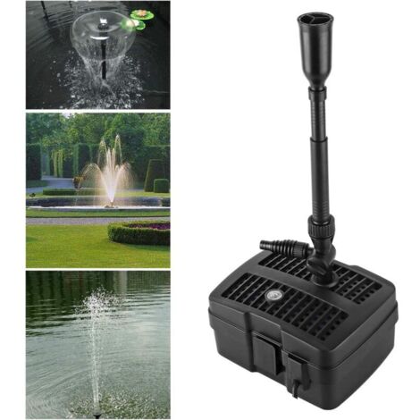 Pompe de Bassin 4 en 1 avec Filtre, Filtre UV 5 W, 1000 l/h, avec câble d'alimentation de 10 m pour Fontaine et Jardin