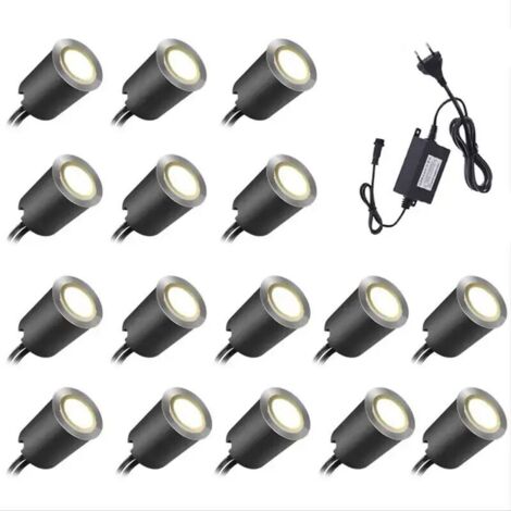 Spot Encastrable Exterieur , Ip67 Mini Spot Led ø32mm , Spots à Encastrer ExtéRieur Pour Terrasse Bois Piscine Jardin Escaliers Deck En Bois(Avec Prise Ue)