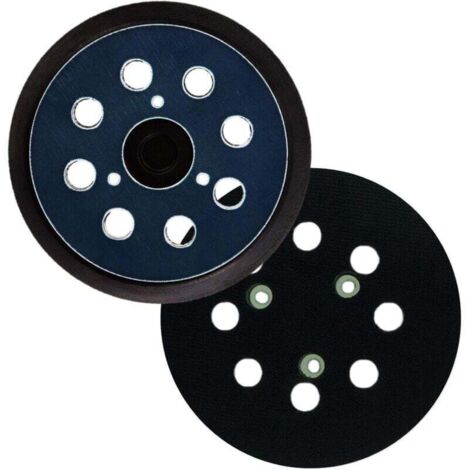 2 Lot de 2 patins abrasifs pour ponceuse orbitale 8 trous 125 mm Compatible avec Makita M9204 BO5030 BO5031 DBO180Z BO8041 DBO180RMJ BO5041 BO5010 BO50111 BO5012. (1/2)
