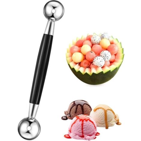 Cuillère À Boule Melon Double Face 18 cm , Inox , 2 en 1 , Cuillère Parisienne (1/4)