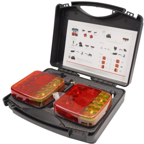 Plaque de feux sans fil pour remorque , kit éclairage arrière remorque magnétique feu led wifi,rechargeable LED feux arrière remorque sans fil magnétique 12V 24V , LED feux de remorque étanche