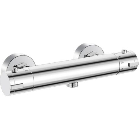 Mitigeur Thermostatique Douche, Murale Robinet Thermostatique de Douche avec Bouton Sécurisé à 38°C Anti-brûlure Mitigeur de Douche Thermostatique Entraxe 150mm - Chromé (1/4)