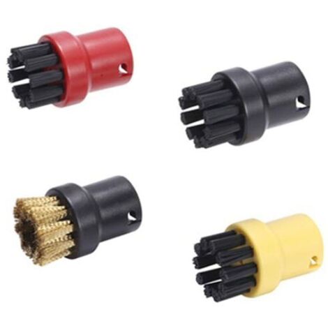 Accessoires nettoyeur,Lot de 4 brosses de nettoyage à vapeur,Brosses Rondes Set,Accessoires de nettoyage à vapeur,pour Kärcher SC1 SC2 CTK10 SC3 SC4 SC5 SC7 (1/4)
