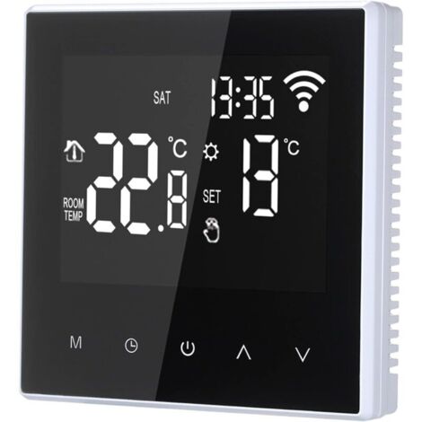 Thermostat intelligent, régulateur de température numérique, chauffage électrique au sol programmable hebdomadaire avec grand écran LCD, pour maison, école, bureau, hôtel, 16 A (pas de type Wi-Fi) (1/4)