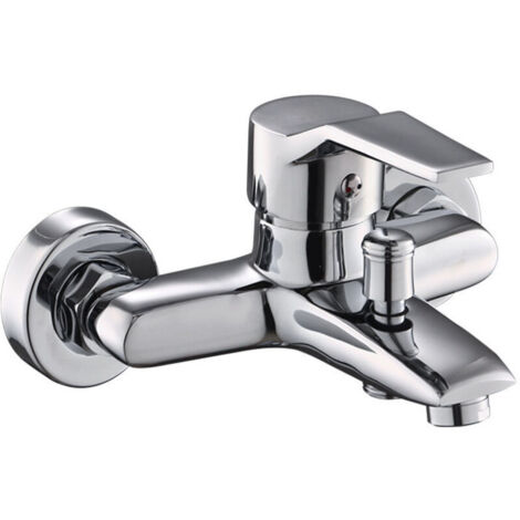 Robinet mitigeur de douche mural, cuivre, eau chaude et froide, céramique, mitigeur de douche mural, mitigeur de douche monocommande (1/4)
