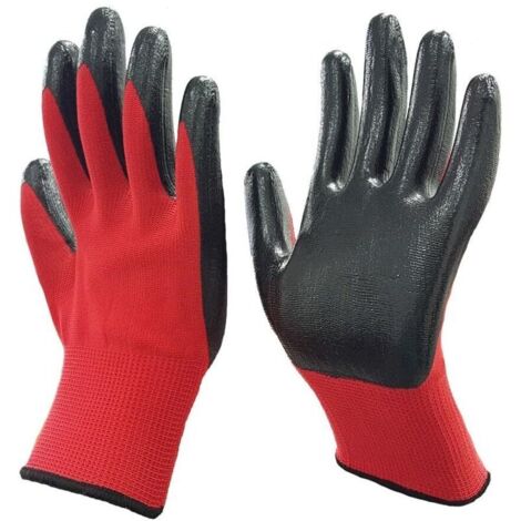 Lot de 12 Gants de protection du travail, 23cm gants épais en nylon, résistants à l'usure et antidérapants