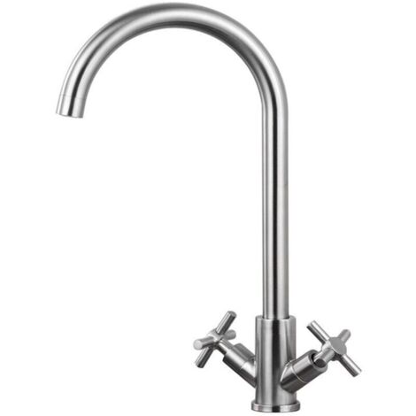 Robinet Cuisine Robinetterie de Cuisine avec Chauffe-eau Instantané Mitigeur Cuisine Mélangeur Robinet D'évier Cuisine 360° avec 2 Poignées (1/3)